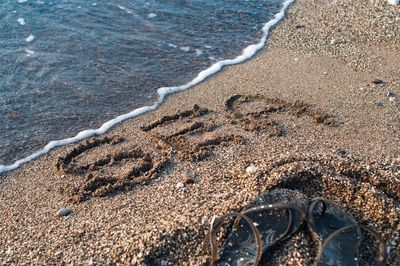 Close-up of sand on beach
