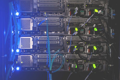 Close-up of network server