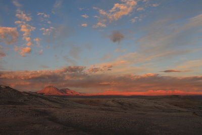 Scenic view of landscape against sky during sunset