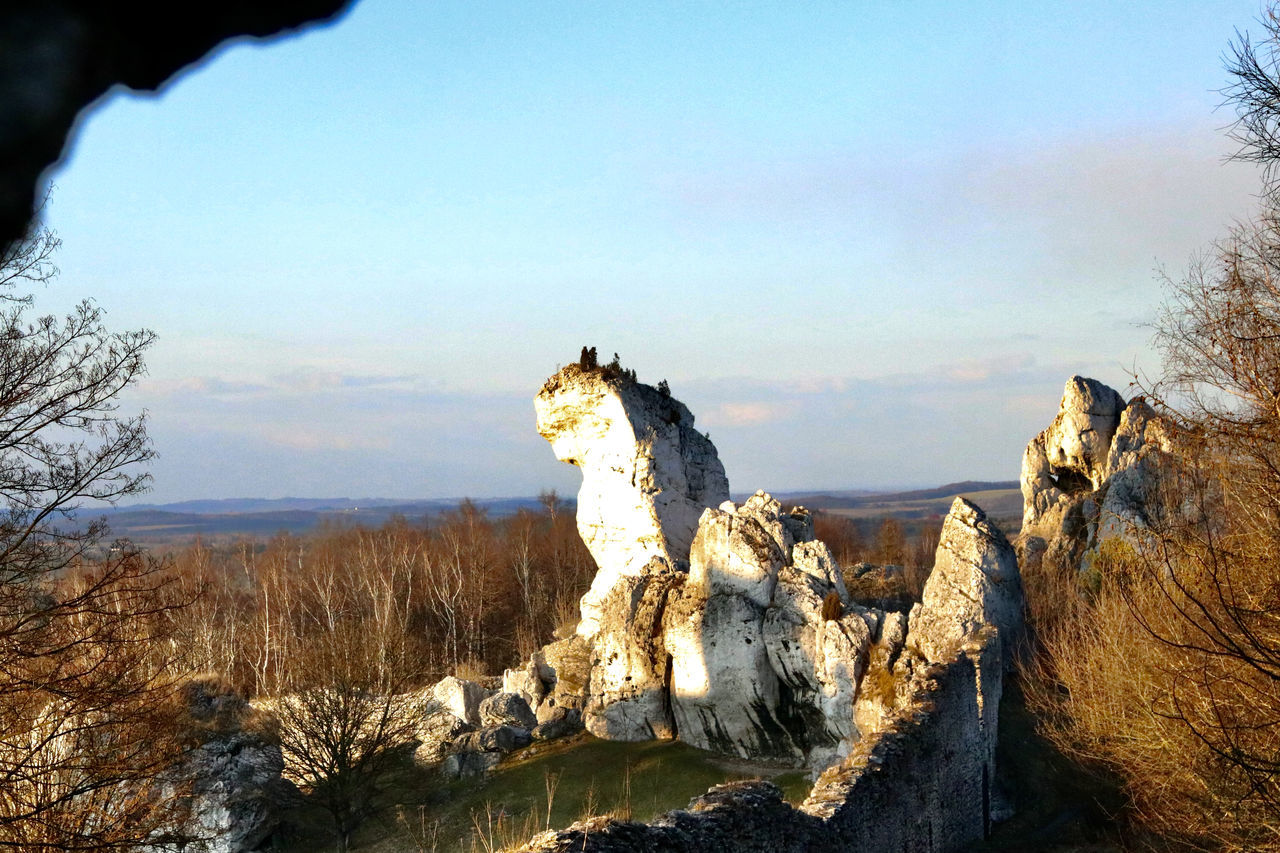 PANORAMIC VIEW OF ROCK FORMATION AGAINST SKY