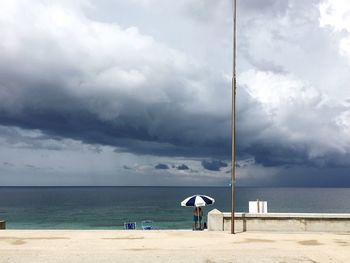 Scenic view of calm beach