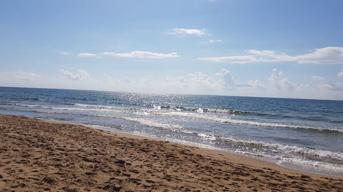 Scenic view of beach against sky