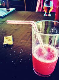 Close-up of drink on table