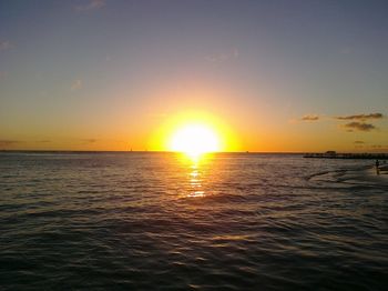 Scenic view of sea at sunset