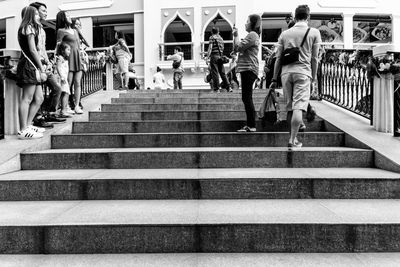 People on steps