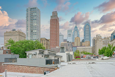 Panoramic view of modern buildings against sky