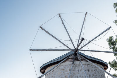 Low angle view of built structure against clear sky