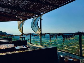 View of swimming pool at beach