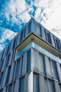 Low angle view of modern building against sky