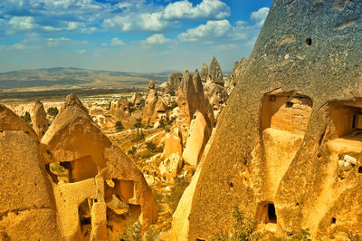 Panoramic view of old building against sky