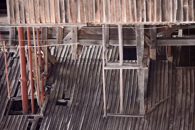 Wooden structure on wooden wall