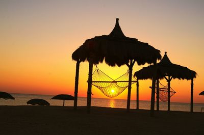 Scenic view of sea at sunset
