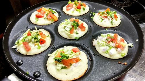 High angle view of salad in plate