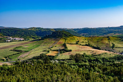 Scenic view of landscape against clear sky