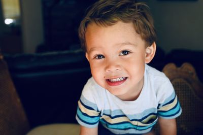 Portrait of cute boy at home