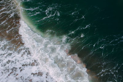 High angle view of sea waves