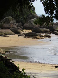 Scenic view of beach against sky