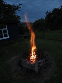 Bonfire in a field