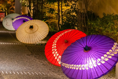 Japanese umbrella in kyoto, japan. image of japanese culture.