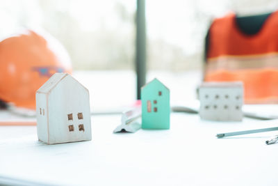 Close-up of toy on table