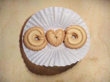 High angle view of dessert in plate