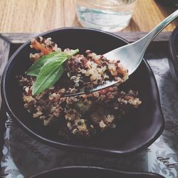 Close-up of food in bowl on table