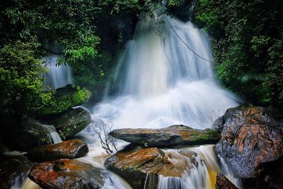 Scenic view of waterfall