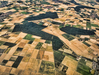 Aerial view of rural field