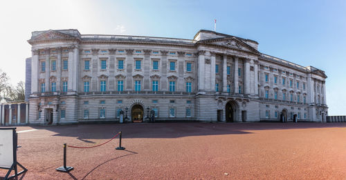 Facade of historical building against sky