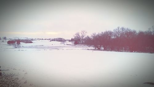 Scenic view of snow covered landscape