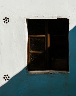 High angle view of window with shadow