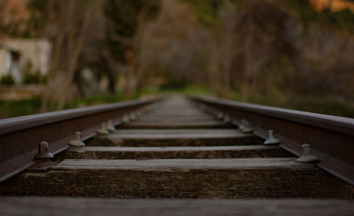 Surface level of railroad track