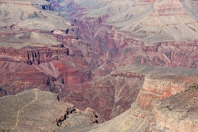 Aerial view of rock formations