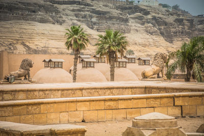 View of tourists on rock