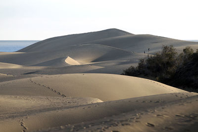 Scenic view of desert against clear sky