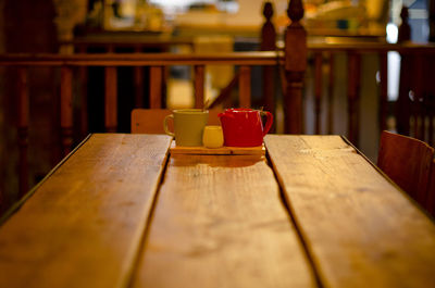 Close-up of toy on table in restaurant