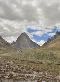 Scenic view of mountains against sky