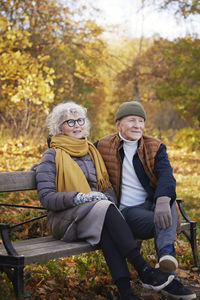 Senior couple resting in park