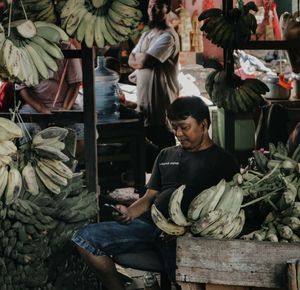 Couple at market stall