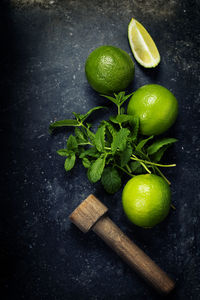 High angle view of fruits