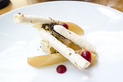 Close-up of dessert in plate