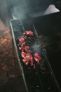 Close-up view of barbecue grill