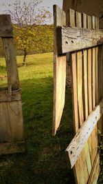 View of wooden fence