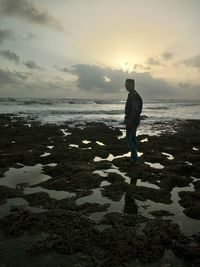 People walking on beach