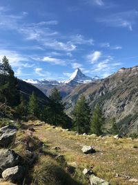 Scenic view of mountains against sky