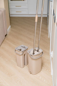 Modern buckets with mops. cleaning of premises.