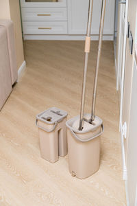 Modern buckets with mops. cleaning of premises.