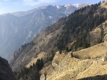 Scenic view of mountains against sky