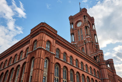 The famous rotes rathaus, the town hall of berlin in germany 