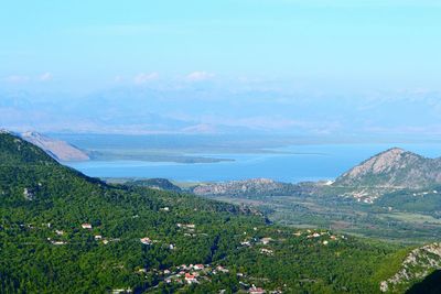 High angle view of countryside landscape